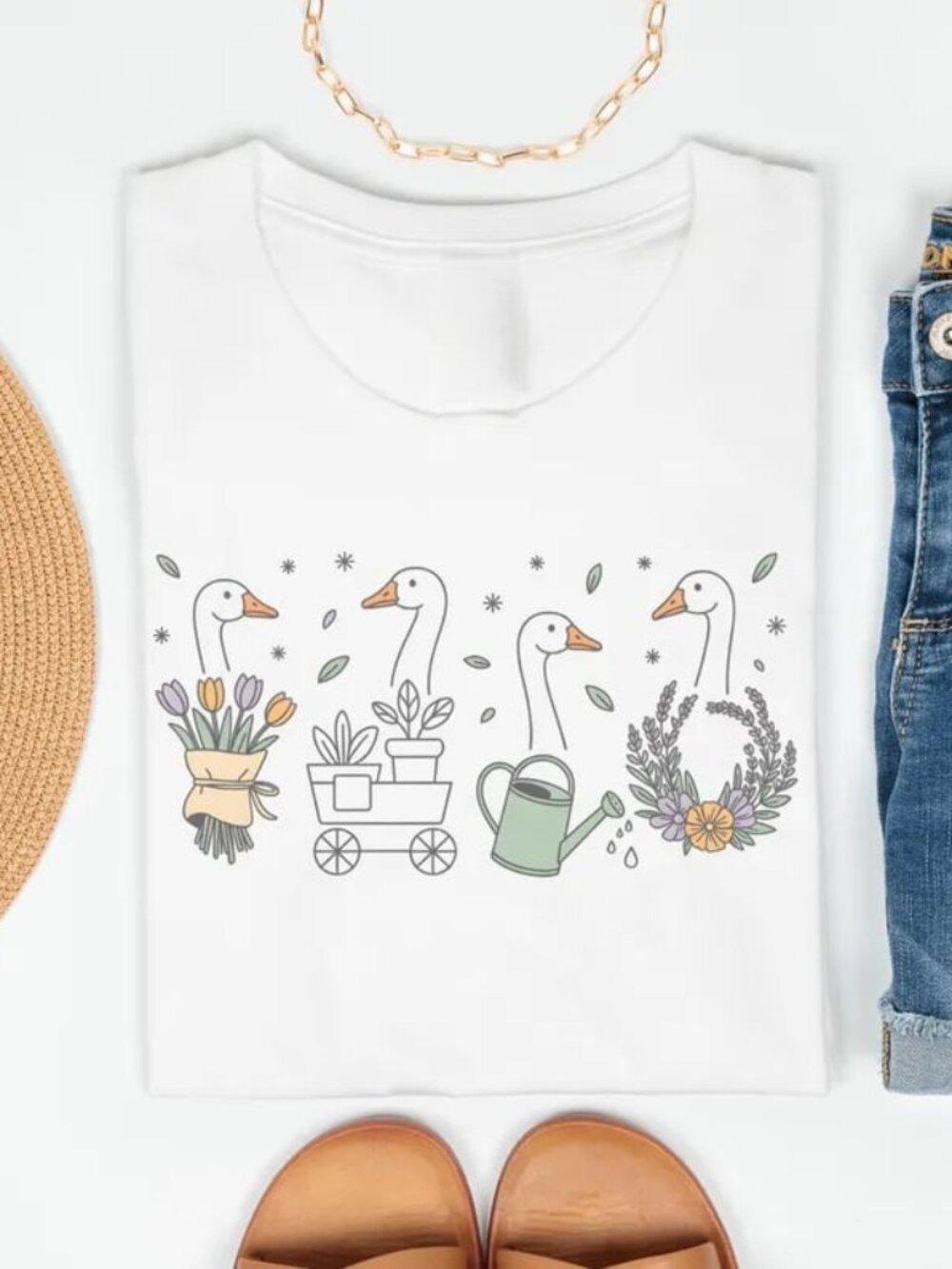 Funny Goose Shirt, Spring Tee, Garden Shirt, Easter Farm Animal Shirt